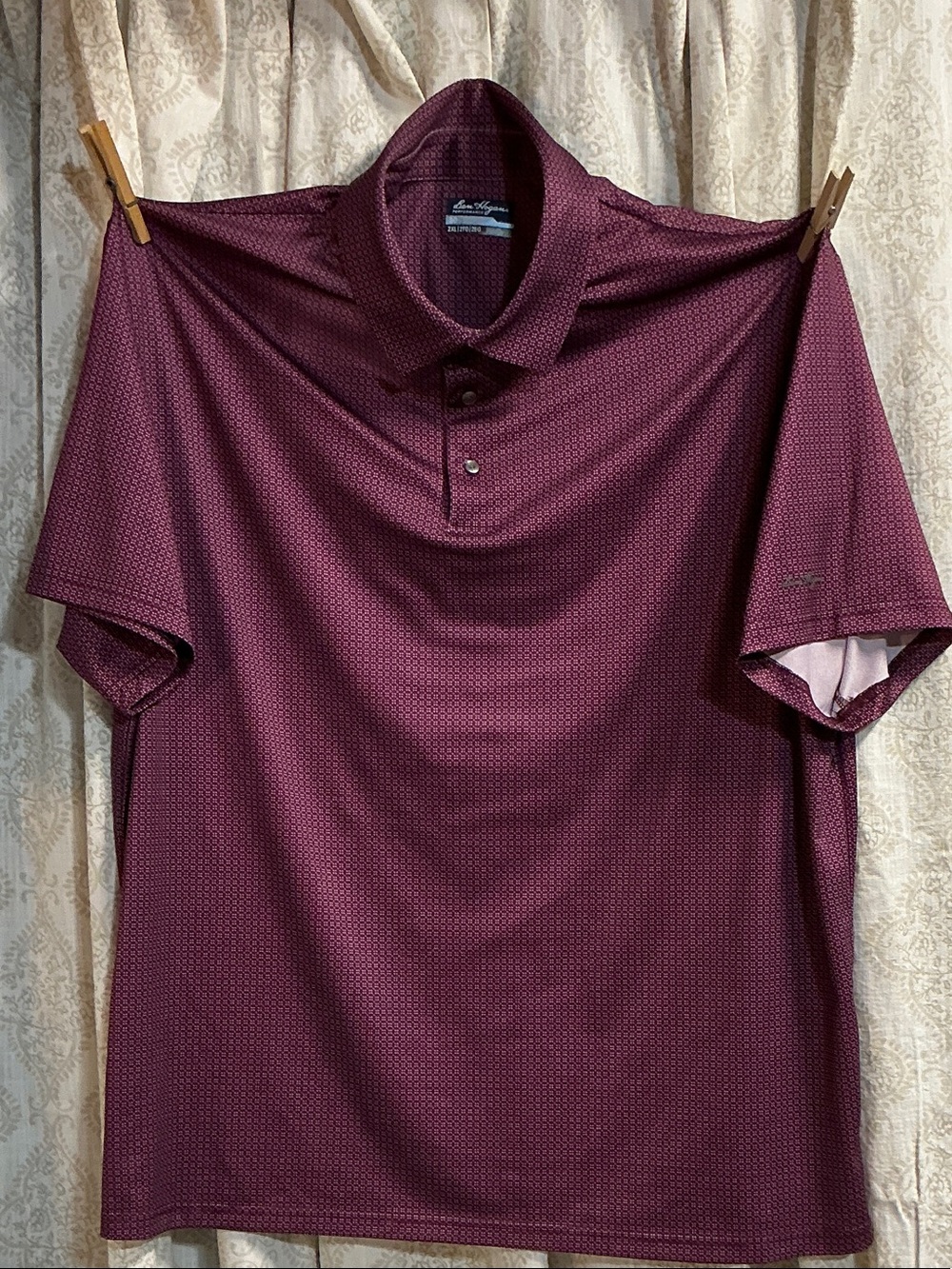 Ben Hogan  Men's Maroon Micro-Pattern Polo